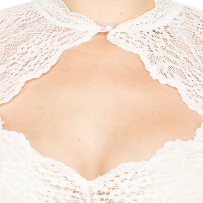 Trendy dirndl blouse with lace & sweetheart neckline for women – Alina - Oktoberfest 2025