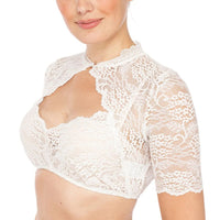 Trendy dirndl blouse with lace & sweetheart neckline for women – Alina - Oktoberfest 2025