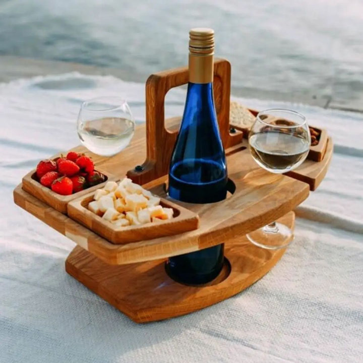 Foldable Wooden Portable Wine Table