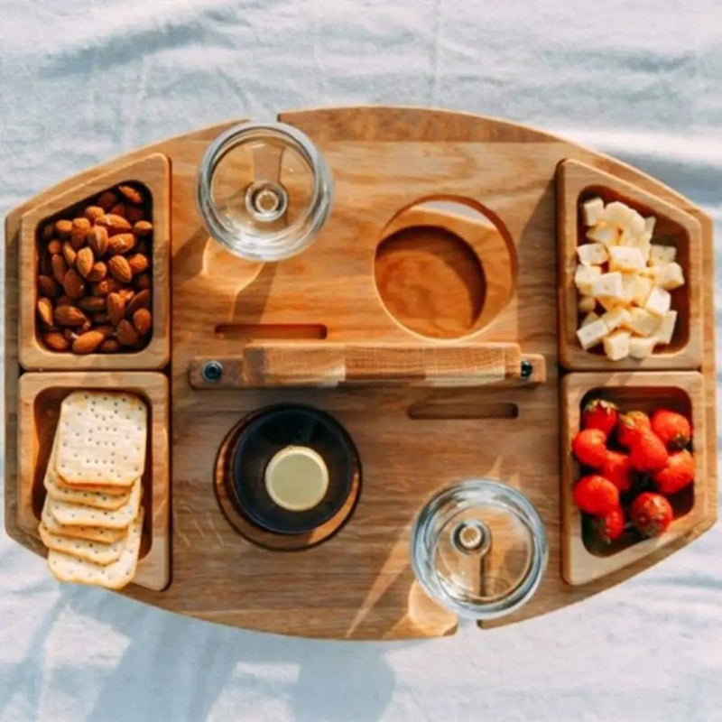 Foldable Wooden Portable Wine Table