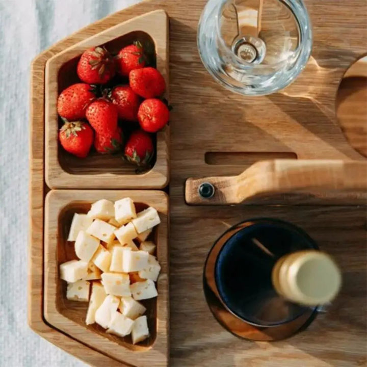 Foldable Wooden Portable Wine Table