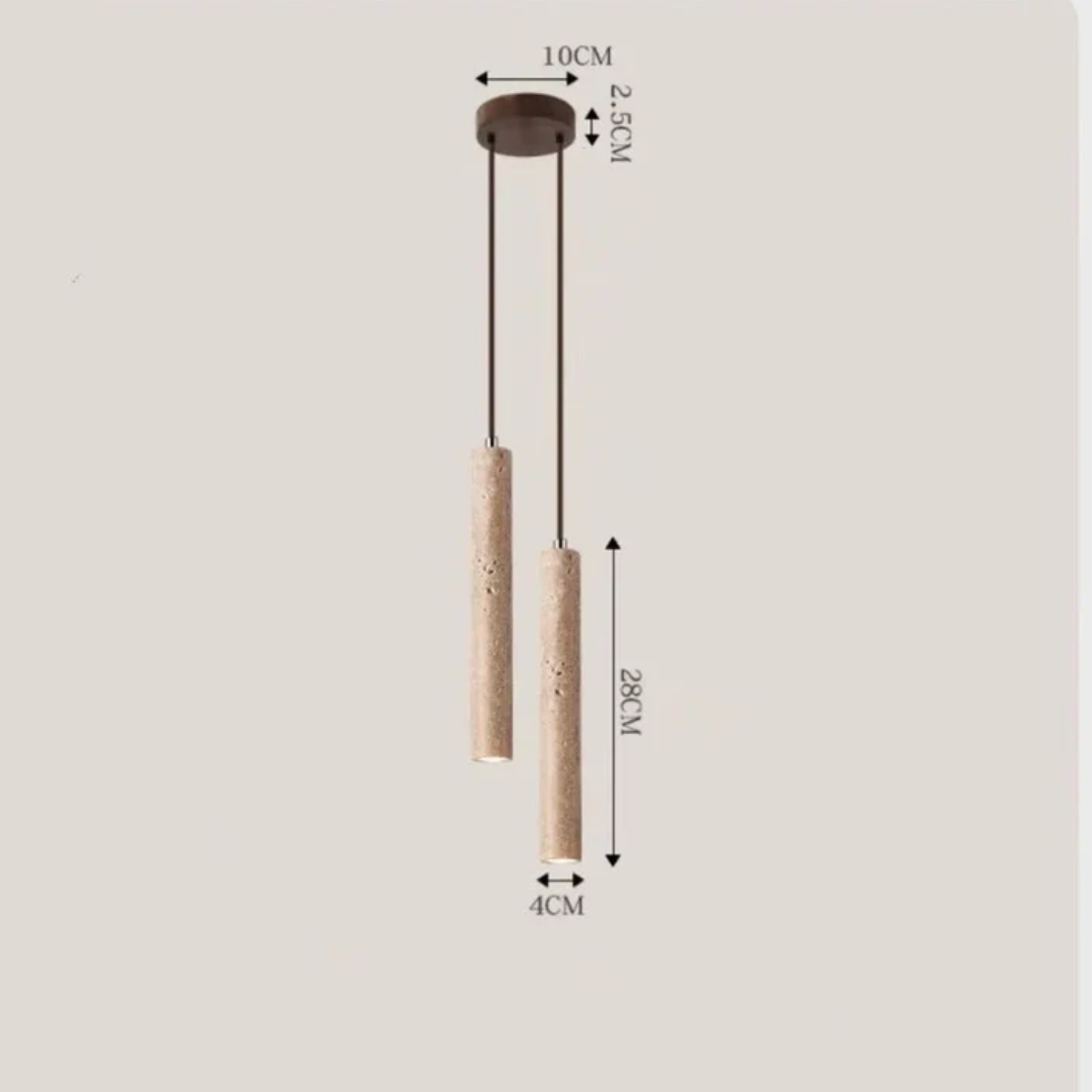 Lámpara de araña LED minimalista de travertino estilo Wabi-Sabi - LumoLine