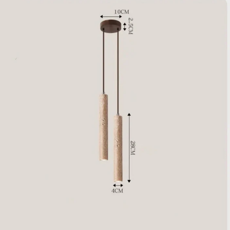Lámpara de araña LED minimalista de travertino estilo Wabi-Sabi - LumoLine