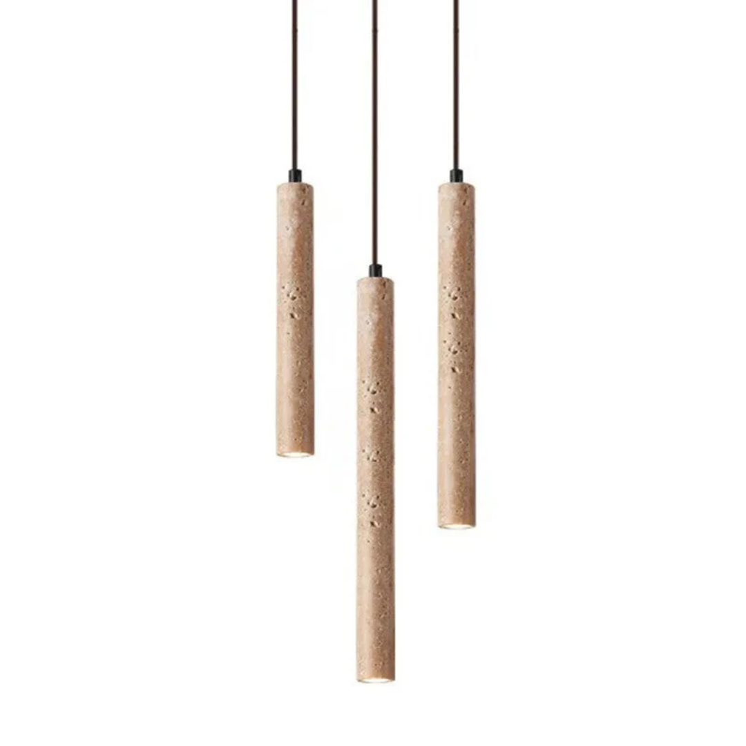 Lámpara de araña LED minimalista de travertino estilo Wabi-Sabi - LumoLine
