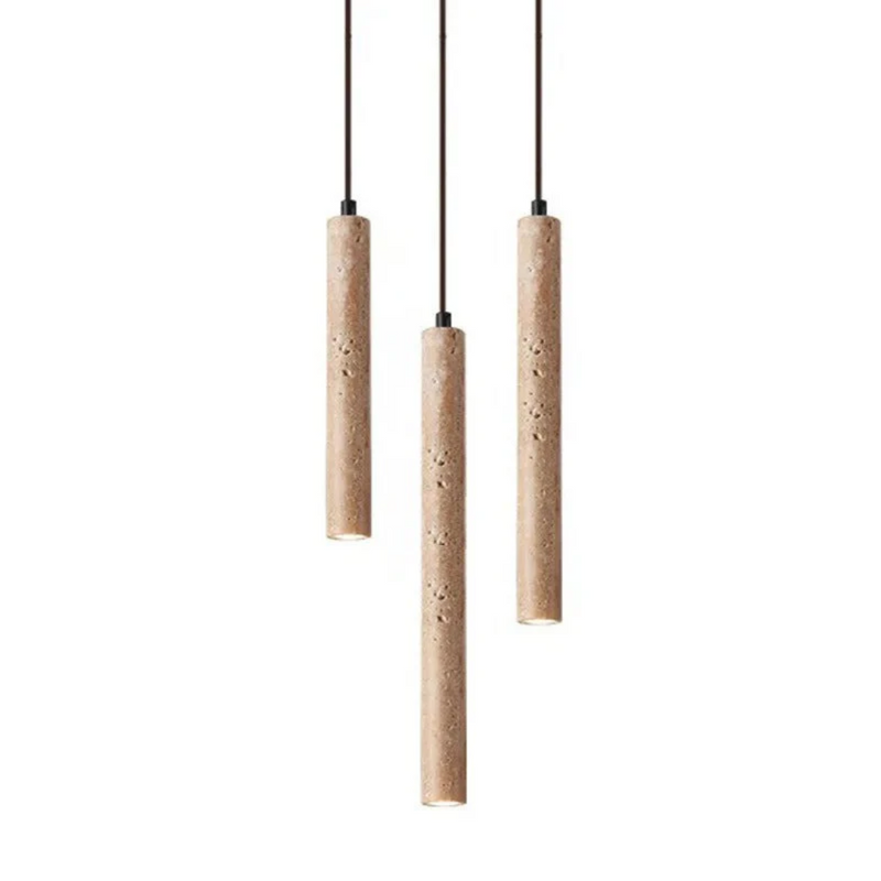 Lámpara de araña LED minimalista de travertino estilo Wabi-Sabi - LumoLine