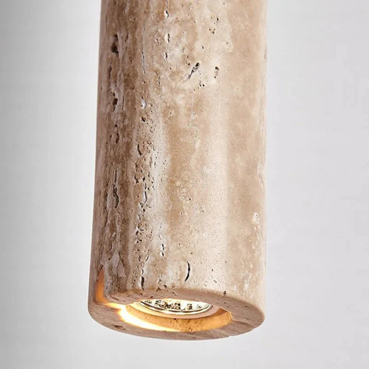 Lámpara de araña LED minimalista de travertino estilo Wabi-Sabi - LumoLine