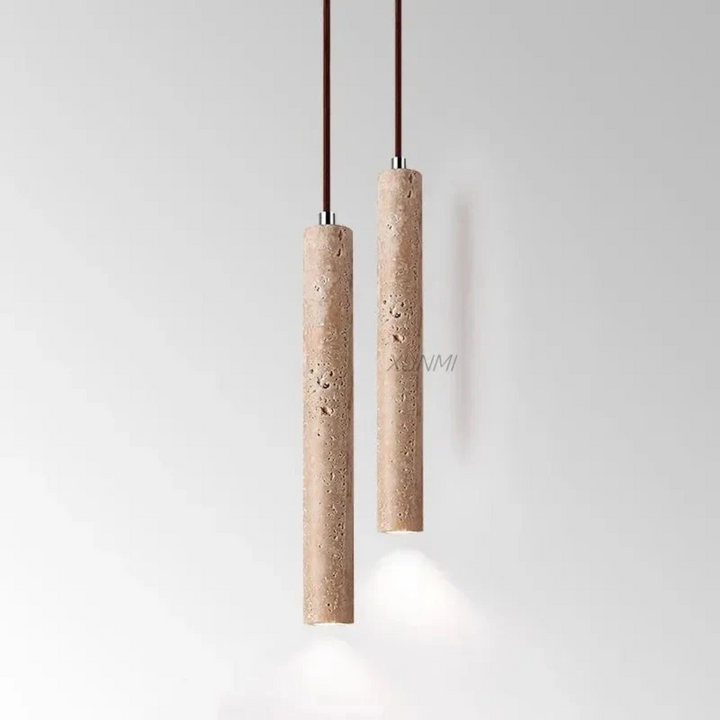 Lámpara de araña LED minimalista de travertino estilo Wabi-Sabi - LumoLine
