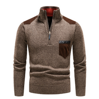 Men's Sweater with Edge Zipper Neck and Long Sleeve – Cedric