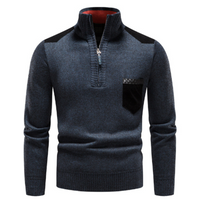 Men's Sweater with Edge Zipper Neck and Long Sleeve – Cedric