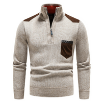 Men's Sweater with Edge Zipper Neck and Long Sleeve – Cedric