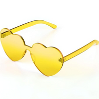 Trendy Heart Frameless Sunglasses in Transparent Look - HeartBlitz