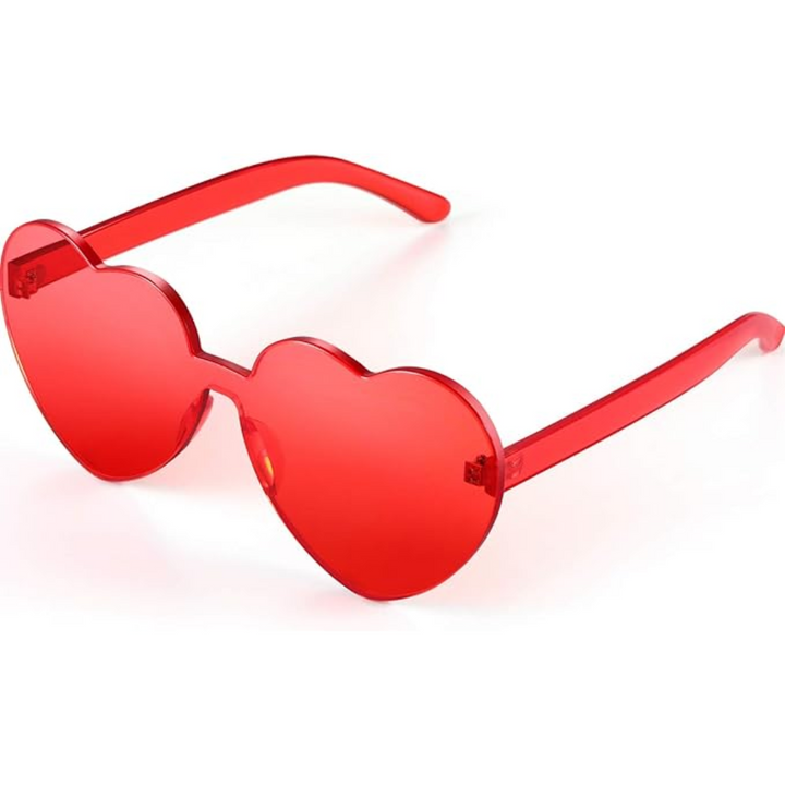 Trendy Heart Frameless Sunglasses in Transparent Look - HeartBlitz