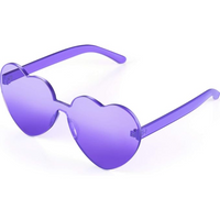 Trendy Heart Frameless Sunglasses in Transparent Look - HeartBlitz