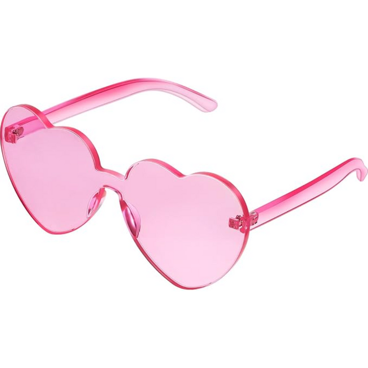 Trendy Heart Frameless Sunglasses in Transparent Look - HeartBlitz