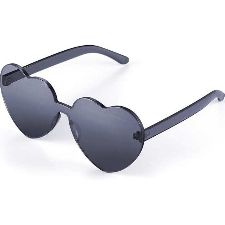 Trendy Heart Frameless Sunglasses in Transparent Look - HeartBlitz