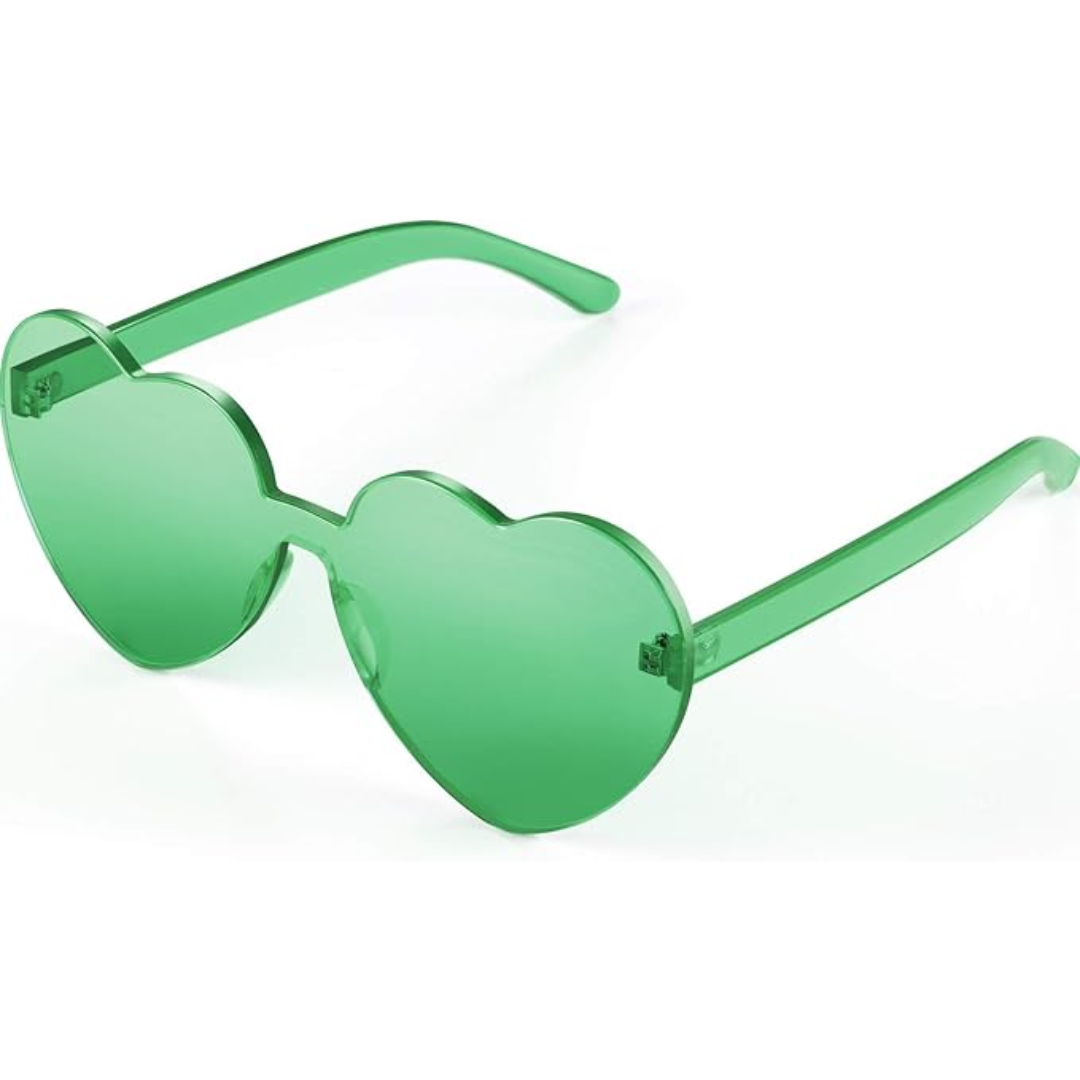 Trendy Heart Frameless Sunglasses in Transparent Look - HeartBlitz