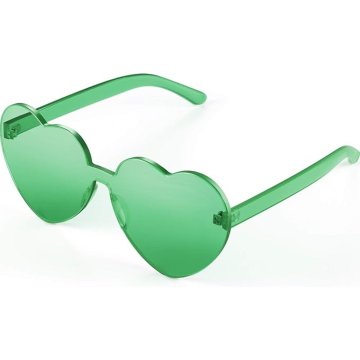 Trendy Heart Frameless Sunglasses in Transparent Look - HeartBlitz
