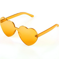 Trendy Heart Frameless Sunglasses in Transparent Look - HeartBlitz