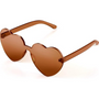 Trendige Herz-Sonnenbrille ohne Rahmen in Transparent-Optik - HerzBlitz