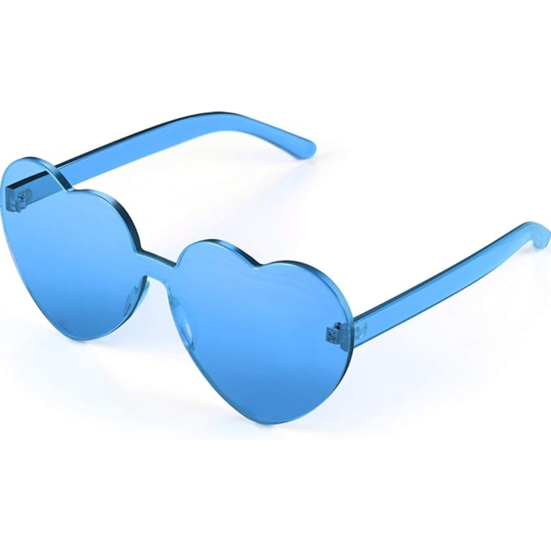 Trendy Heart Frameless Sunglasses in Transparent Look - HeartBlitz