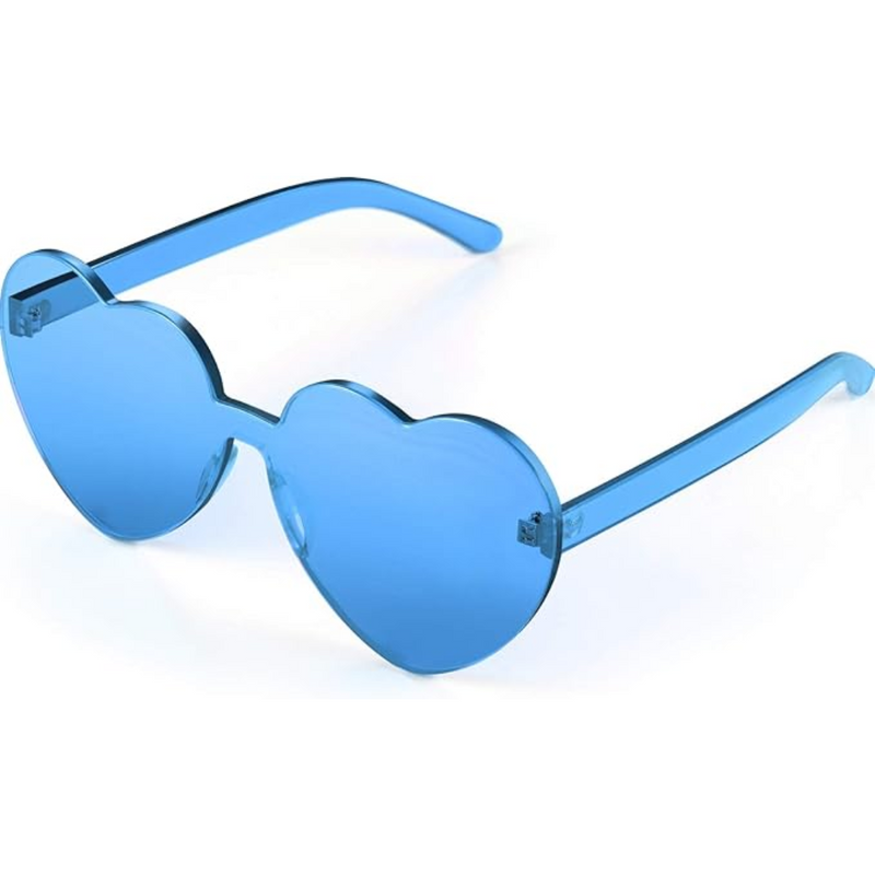 Trendy Heart Frameless Sunglasses in Transparent Look - HeartBlitz