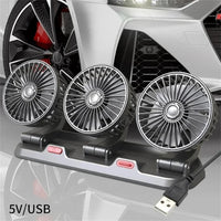 360° verstellbarer 3-Kopf-Autolüfter USB/12V/24V – AirFlow