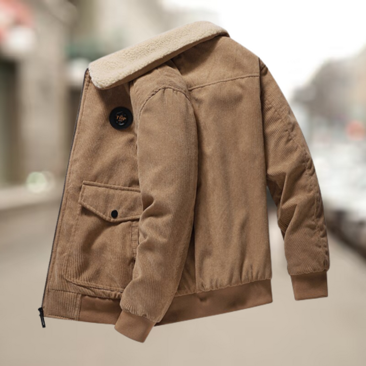 Chaqueta de pana para hombre con forro de forro polar – Elias