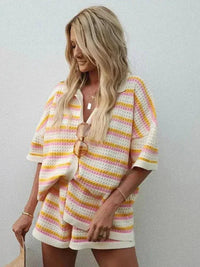 Striped Women's Summer Pants with Top and Shorts – Faye
