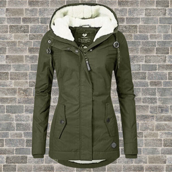 Pleated Cotton Winter Jacket with Hood – Mila