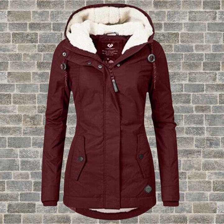 Pleated Cotton Winter Jacket with Hood – Mila
