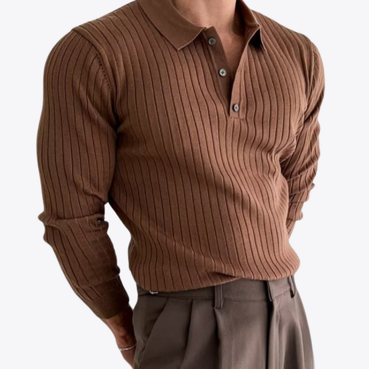 Trendy Men's Autumn Polo Sweater - Oliver