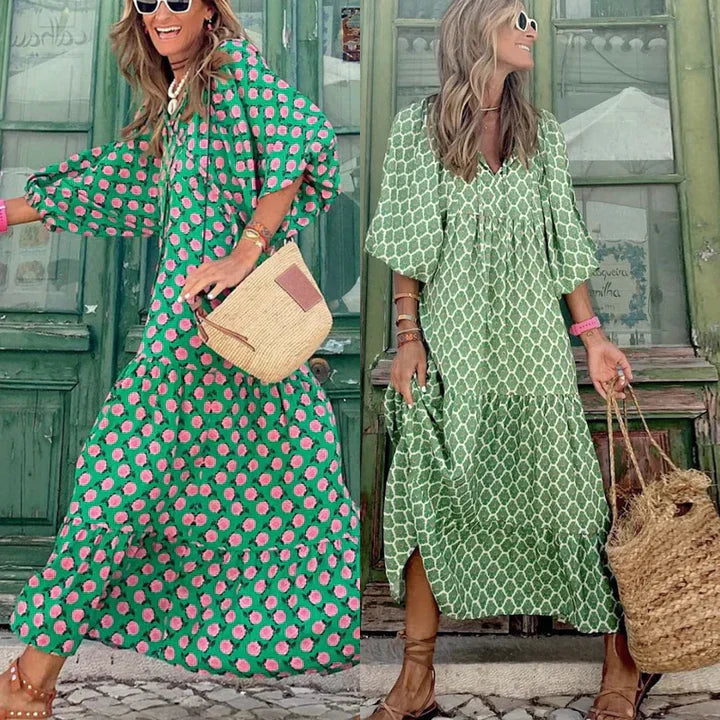 Boho summer dress in Ibiza style with loose fit – Elira