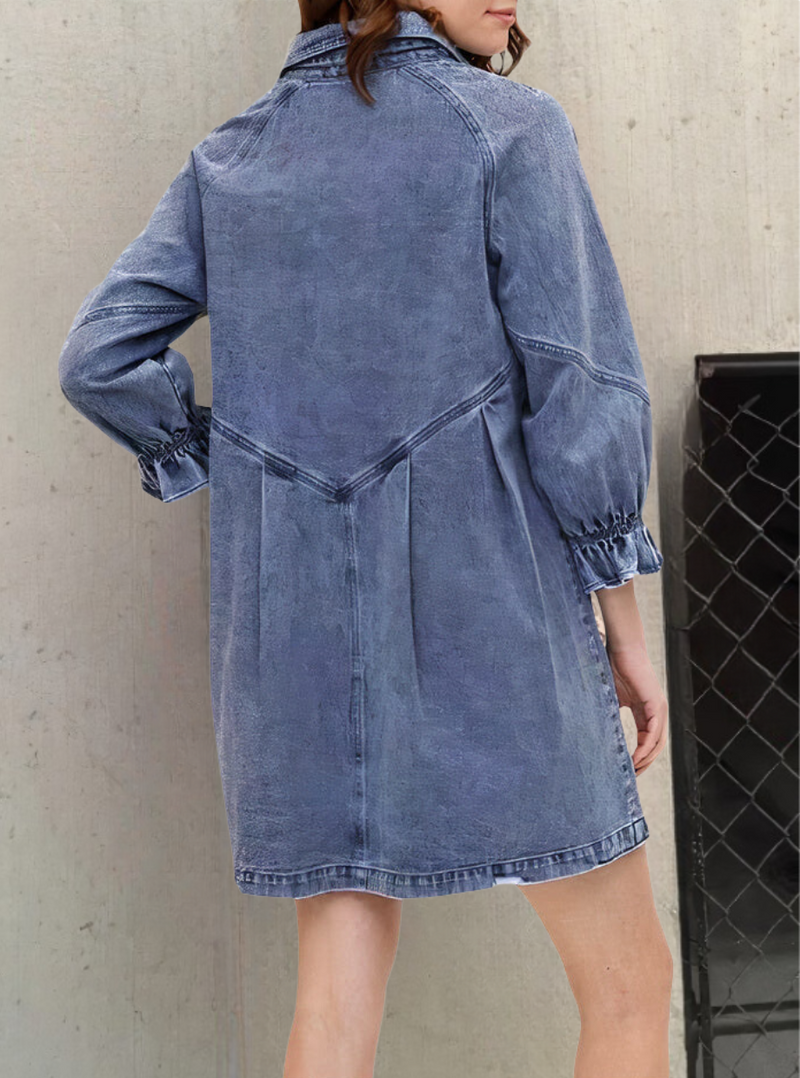 Denim dress with long sleeves – Noor