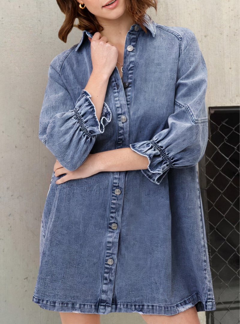Denim dress with long sleeves – Noor