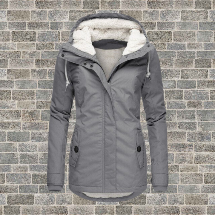 Pleated Cotton Winter Jacket with Hood – Mila