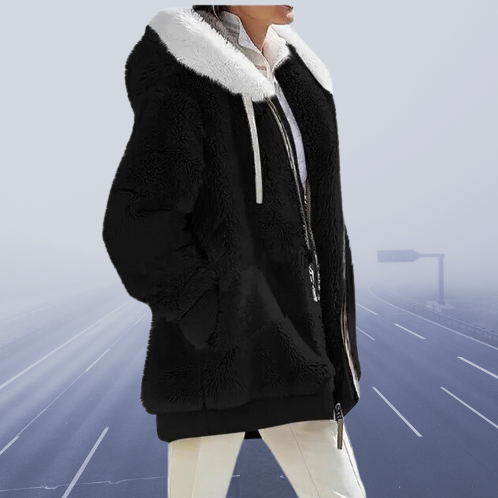 Casual Fleece Vest with Hood - Elena