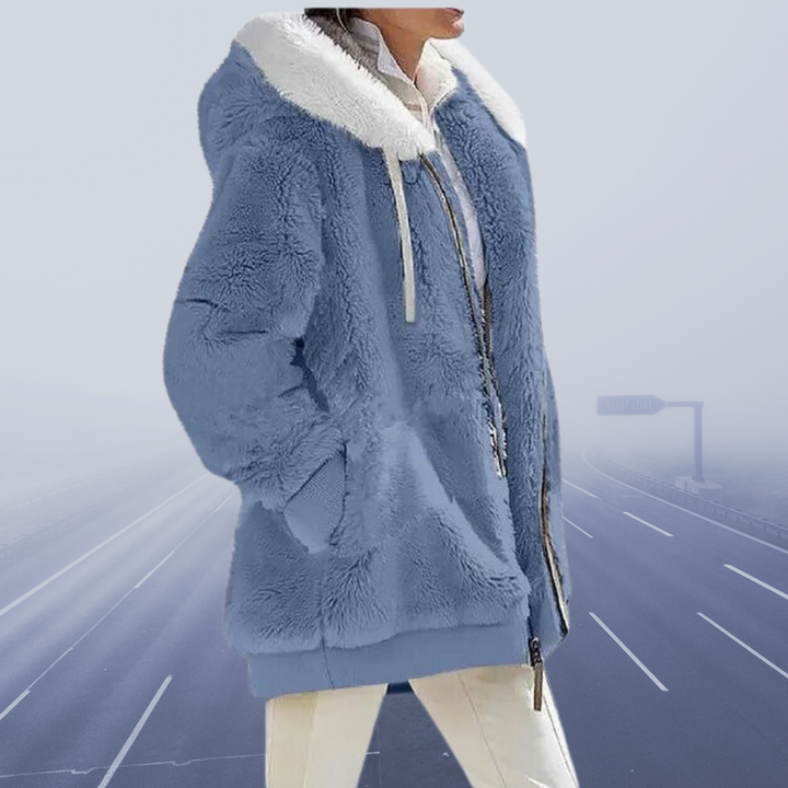 Casual Fleece Vest with Hood - Elena
