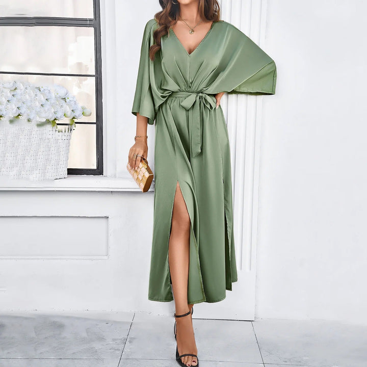 Trendy V-Neck Spring Dress - Isabella