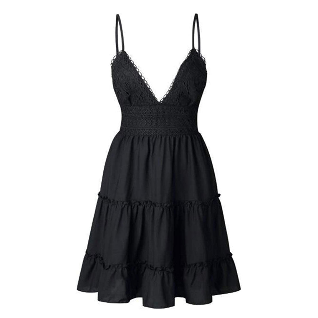 Airy & stylish mini slip dress with V-neck – Melina