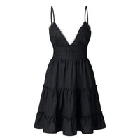 Airy & stylish mini slip dress with V-neck – Melina