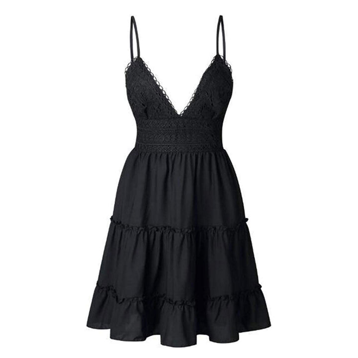 Airy & stylish mini slip dress with V-neck – Melina