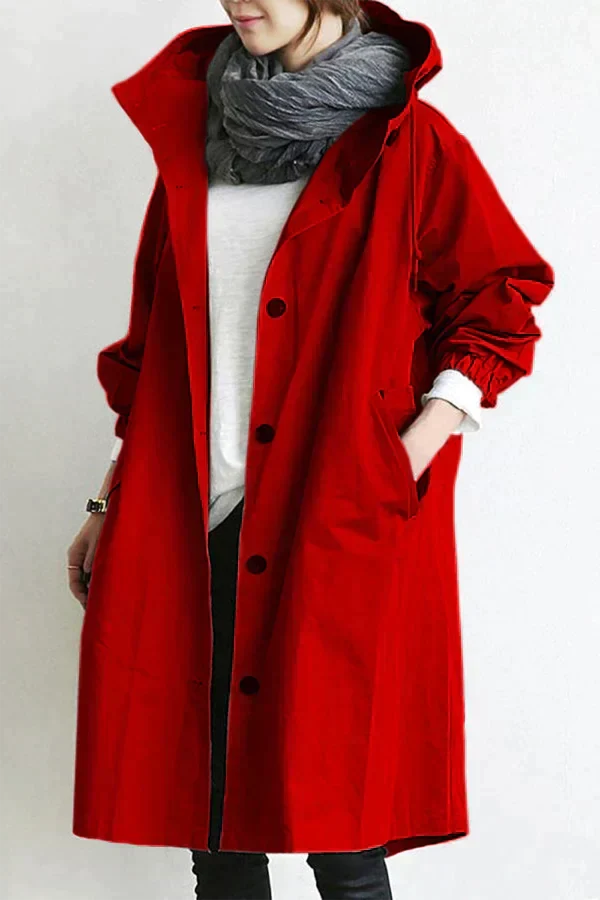 Oversized Waterproof Hooded Trench Coat 11