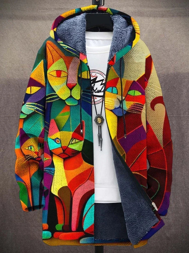 Trendy women's jacket with artistic print – Isa