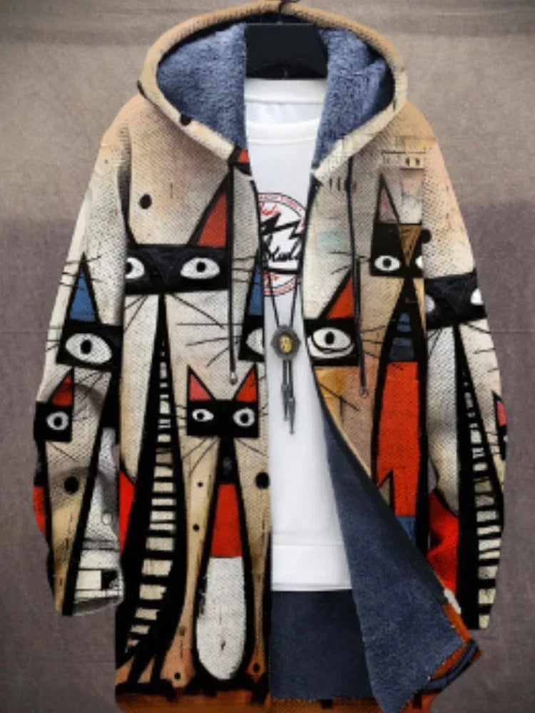 Trendy women's jacket with artistic print – Isa