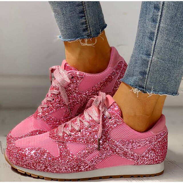Trendy damesneakers med glitter - Miranda