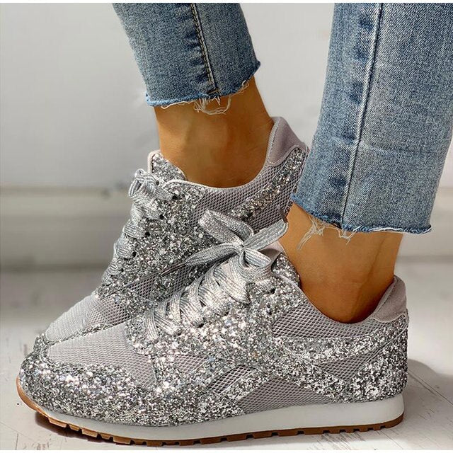 Trendy damesneakers med glitter - Miranda