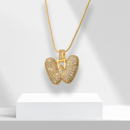 Bubble Letter Chain with Pendant - LuxeLette