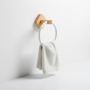 Wandmontierter Handtuchring Holz Aluminium - WoodenHalo