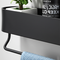 Wandmontiertes Metallregal Schwarz - BathEdge