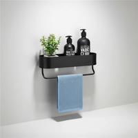 Wandmontiertes Metallregal Schwarz - BathEdge